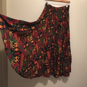 Handmade African Tribal Print Full Maxi Skirt